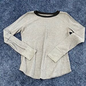 Gray thermal long sleeve with black collar